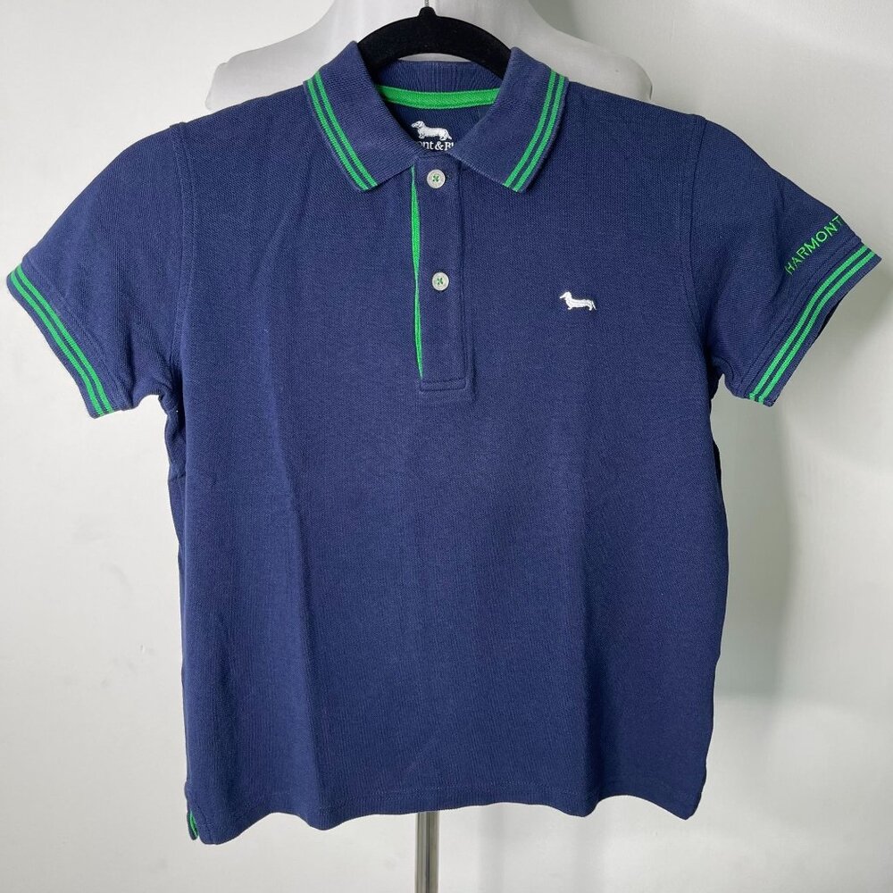 Harmont & Blaine Kid's Blue Polo Short Sleeve 100% Cotton Shirt Size XL